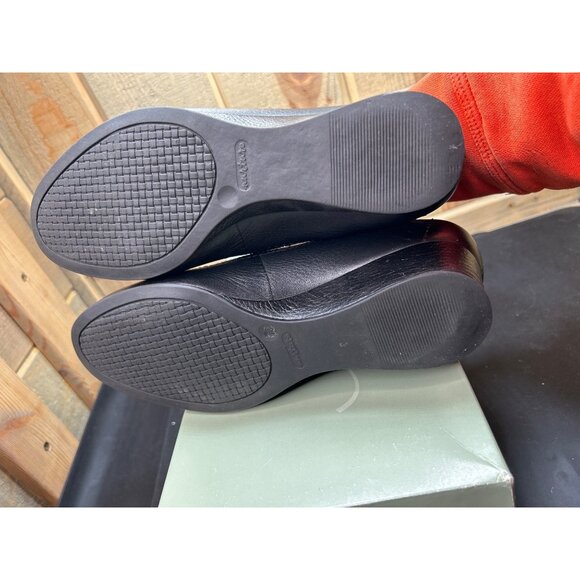Nurture Black Leather Wedge Shoes Grove001 Womens Size 8.5 Comfortable Cushioned - Picture 8 of 9